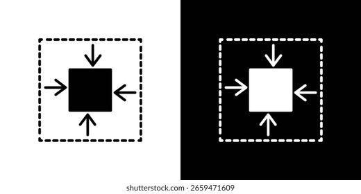 Silueta aislada del icono del tamaño compacto en el fondo blanco. Ilustración vectorial.