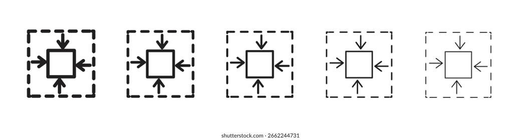 Silueta aislada del icono del tamaño compacto en el fondo blanco. Ilustración vectorial.