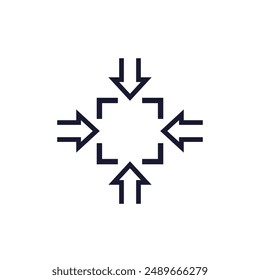 compact size icon, pictogram on white