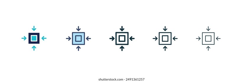 Conjunto de iconos de tamaño compacto sobre fondo blanco