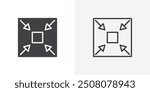 Compact size icon in solid and outlined style