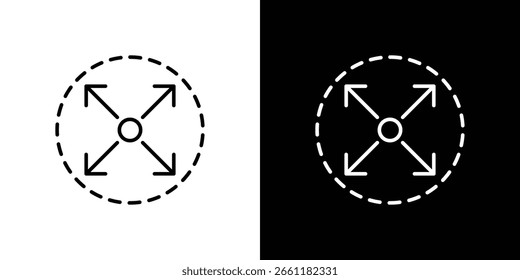 Ícone de tamanho compacto. Pictograma do traço. Ilustração vetorial. Sinal de vetor para aplicativos móveis e sites.