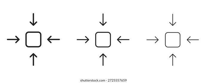 Símbolo delgado de la línea del icono del tamaño compacto en el fondo blanco, Ilustración vectorial editable del movimiento