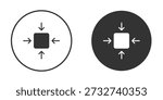 Compact size icon in trendy flat black and white. suitable for graphic design