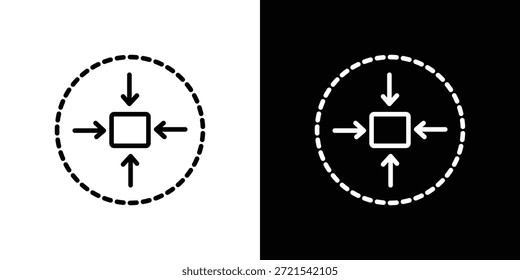 Icono de tamaño compacto en estilo lineal delgado de trazo de moda.