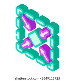 ícone isométrico de tamanho compacto vetor. sinal de tamanho compacto. ilustração de símbolo isolado