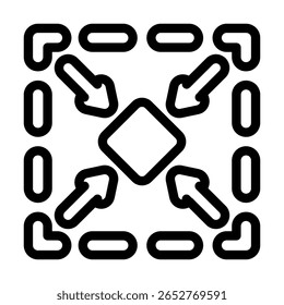 compacto tamanho linha ícone vetor. compacto tamanho sinal. isolado contorno símbolo ilustração preta