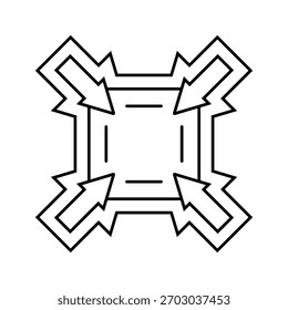 compacto tamanho linha ícone vetor. compacto tamanho sinal. isolado contorno símbolo ilustração preta