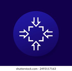 compact size round icon, vector pictogram