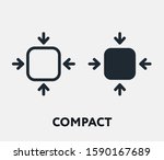 Compact Size Small Scale Fit Flat Vector Line Icon