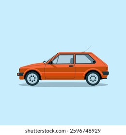 A compact and stylish hatchback car, isolated on a plain background, designed for urban driving, fuel efficiency, and practicality.
