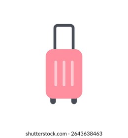 A compact suitcase with wheels and handle, illustrated simply. Suitable for travel booking, packing apps, or vacation prep visuals.