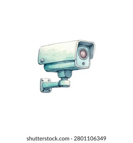 Compact surveillance camera with metal dome housing mounted on a wall