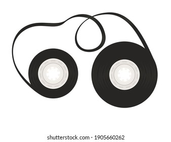 Compact tangle tape for video cassette or audio cassette vector illustration on white background