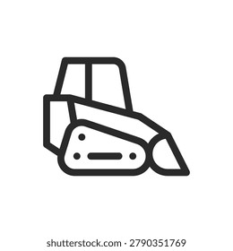 Compact Track Loader line icon, Skid Steer Loader vector symbol with editable stroke