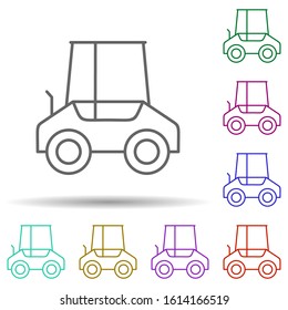 Compact tractor in multi color style icon. Simple thin line, outline vector of consruction machinery icons for ui and ux, website or mobile application