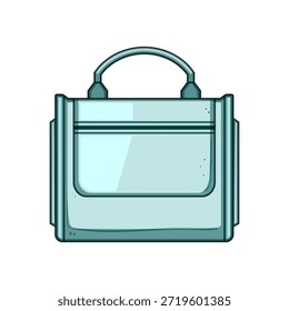 Ilustración vectorial compacta de bolso de viaje para organizar cosméticos, artículos esenciales de aseo y artículos de higiene durante viajes, vacaciones o viajes de negocios con un diseño ordenado y portátil