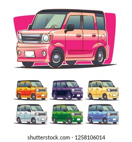 Compact Van. Cartoon illustration