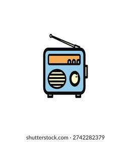 Compact Vertical Audio Radio Device Graphic