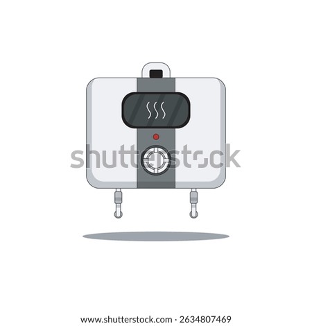 Compact wall-mounted water heater for instant hot water supply. Features temperature control and sleek design for energy-efficient bathroom or kitchen use.