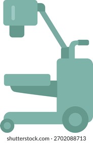Una unidad de imagen compacta con ruedas y un brazo articulado superior adecuado para procedimientos junto a la cama