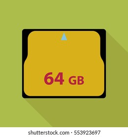 CompactFlash memory cards , vector flat icon