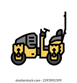 vector de icono de color del vehículo de construcción del rodillo de compactación. señal del vehículo de construcción del rodillo de compactación. ilustración de símbolo aislado