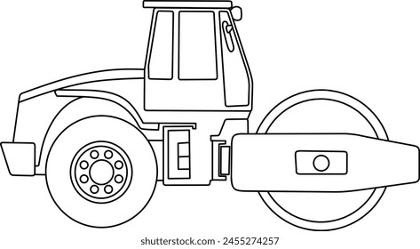 Compactor line art for coloring book page