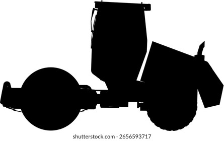 Silueta del compactador en el fondo blanco.