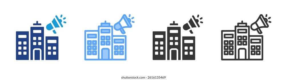 Companies icon set multiple style collection