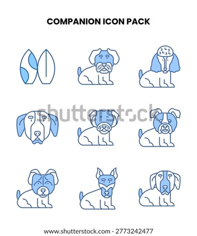 Companion Blue icon pack with vectors for app and web use.