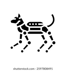 companion pet robot social robotics glyph icon vector. companion pet robot social robotics sign. isolated symbol illustration