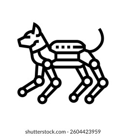 companion pet robot social robotics line icon vector. companion pet robot social robotics sign. isolated contour symbol black illustration