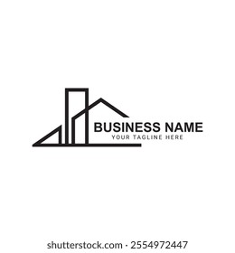 company, abstract, residential, brand, building, logotype, housing, emblem, minimal, monogram, branding, property, architecture, construction, real, flat design, real estate Logo Design