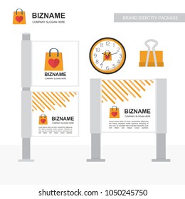 Company ad banner design and card  with orange theme vector and 