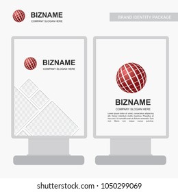 Company ads banner unique design with ball logo