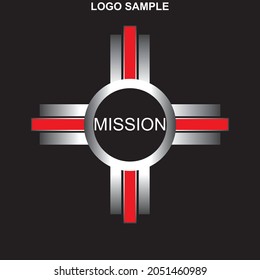 Company, Agency, Organization, Business Logo Design, Square Lines  Circle Shapes, Black Silver And Red Colored Shades.