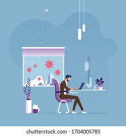 The company allows employees to work from home to avoid viruses-Coronavirus COVID-19 concept 