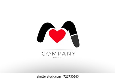 M Letter Love Logo Images Stock Photos Vectors Shutterstock
