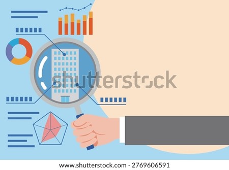 Company analysis illustration with copy space