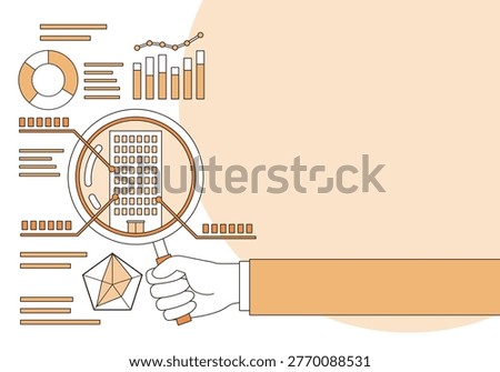Company analysis illustration with copy space