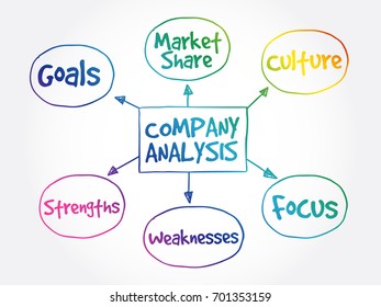Company analysis mind map business concept