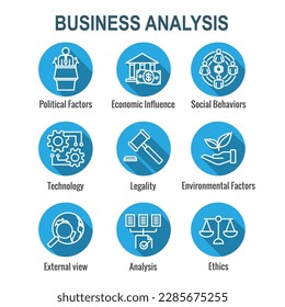 Company Analysis with Pestel Methods Icon Set