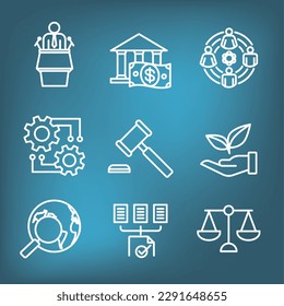 Unternehmensanalyse mit Pestel-Methodensymbolsatz