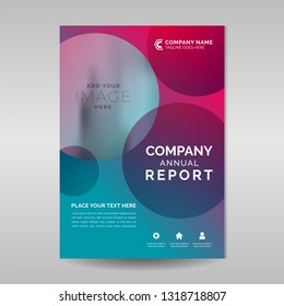 Company annual report template with circle shapes