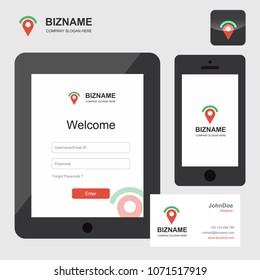 Company app design and also with stationary items with logo 