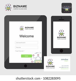Company Application design with logo and company theme vector