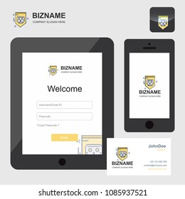 Company Application design with logo and company theme vector