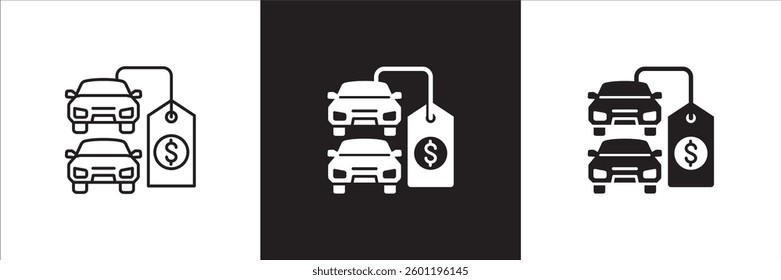 Company asset value icon. Asset price icon. Icon design compatible for car dealer, price label, business resource, company property, finance, financial, wealth. Vector illustration.