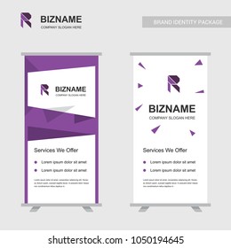 COmpany banners with R logo and purple theme vector 